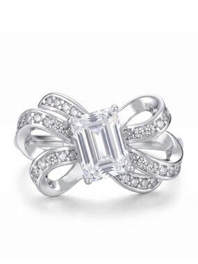 Bow Ribbon Ring, 925 Sterling Silver Charmed Aroma